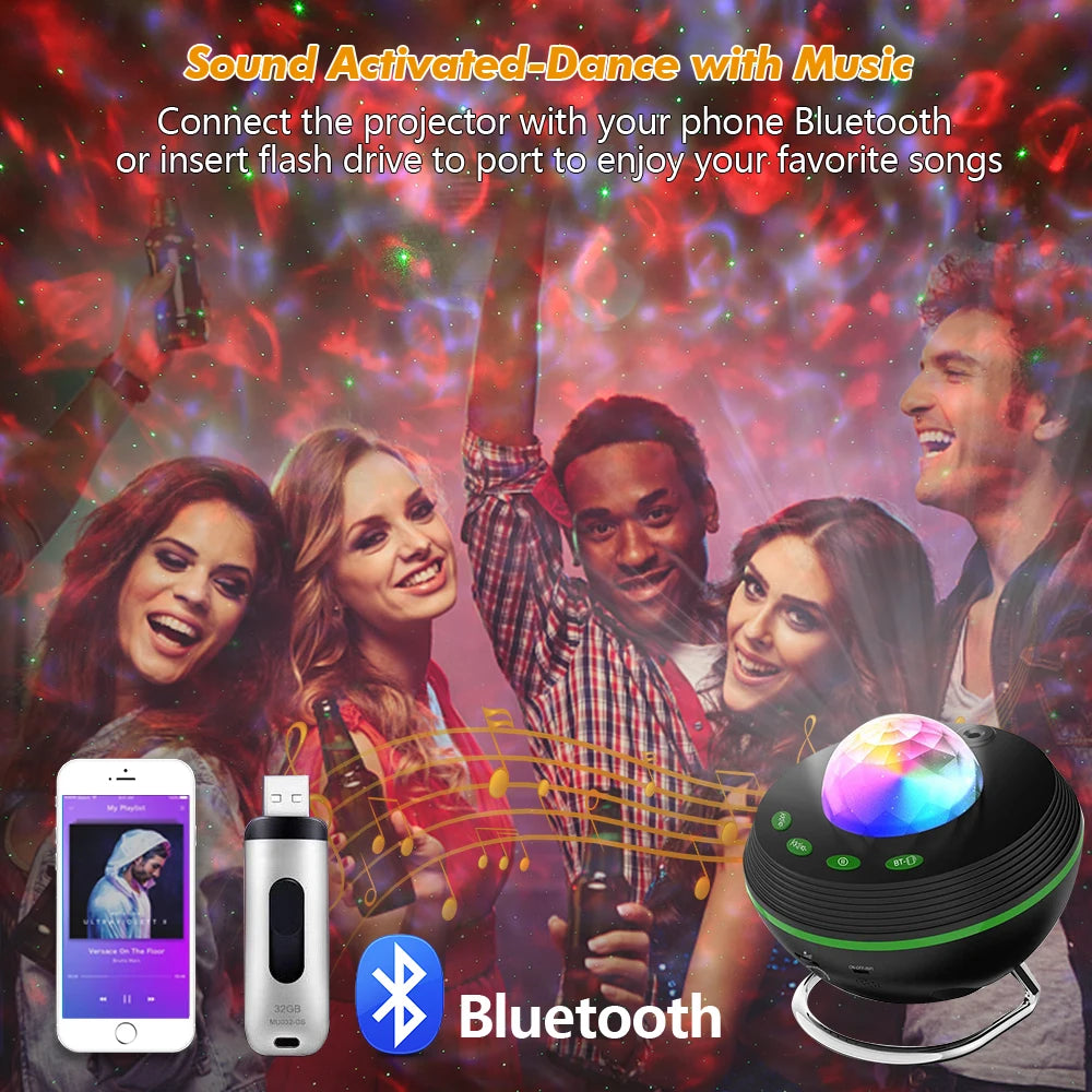 WiFi Galaxy Star Projector Night Light – Smart Music Lamp