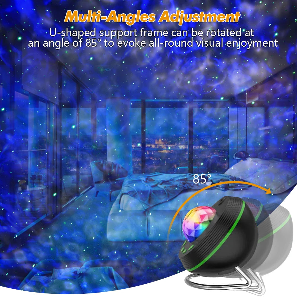 WiFi Galaxy Star Projector Night Light – Smart Music Lamp